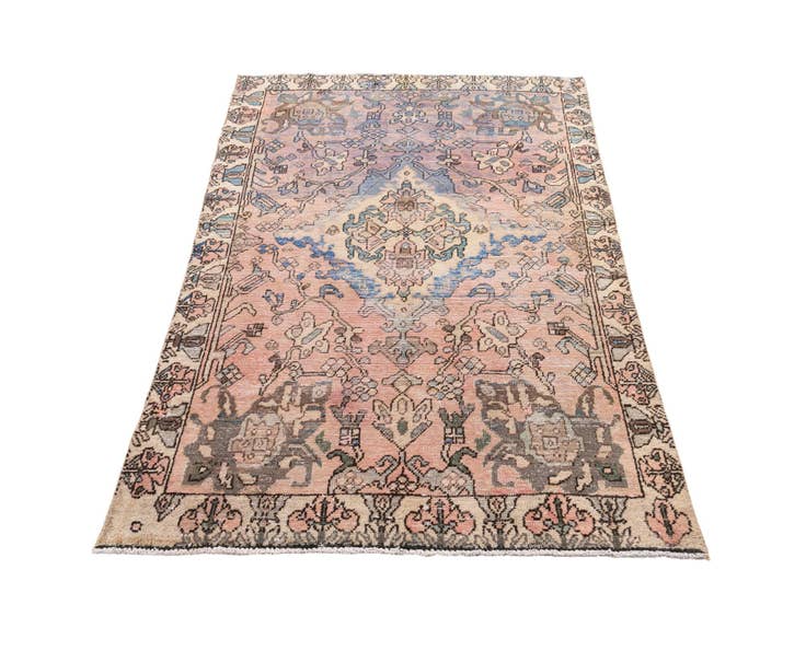 Detail image of 4' 5 x 6' 6 Hand Knotted Ultra Vintage Persian Wool Rug