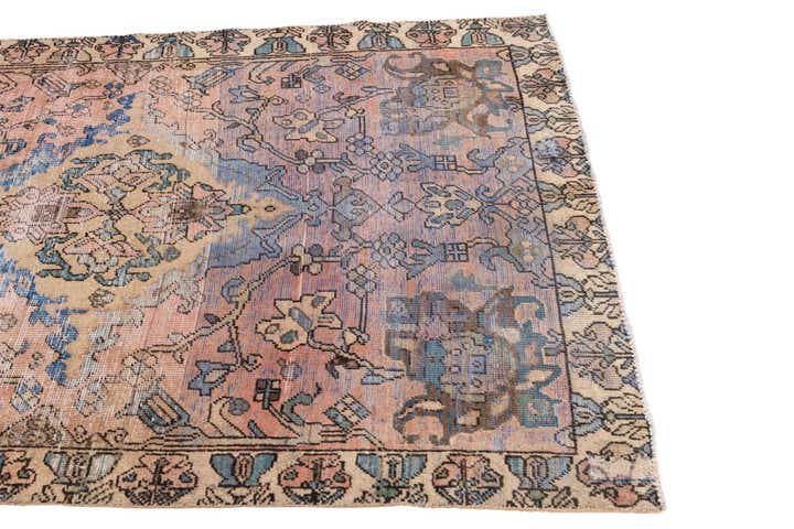 4' 5 x 6' 6 Hand Knotted Ultra Vintage Persian Wool Rug