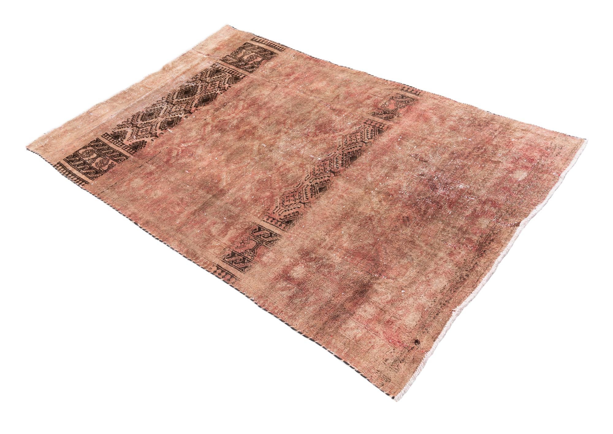 4' 2 x 6' 7 Hand Knotted Ultra Vintage Persian Wool Rug