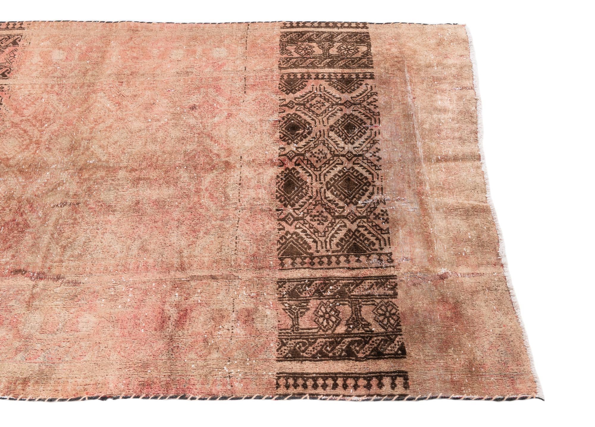 4' 2 x 6' 7 Hand Knotted Ultra Vintage Persian Wool Rug