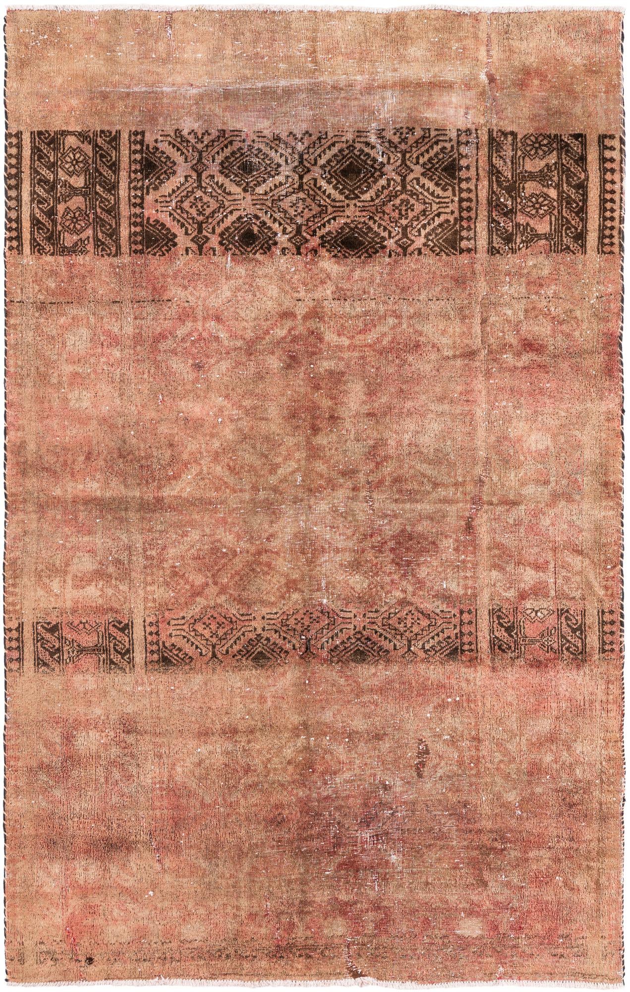 4' 2 x 6' 7 Hand Knotted Ultra Vintage Persian Wool Rug