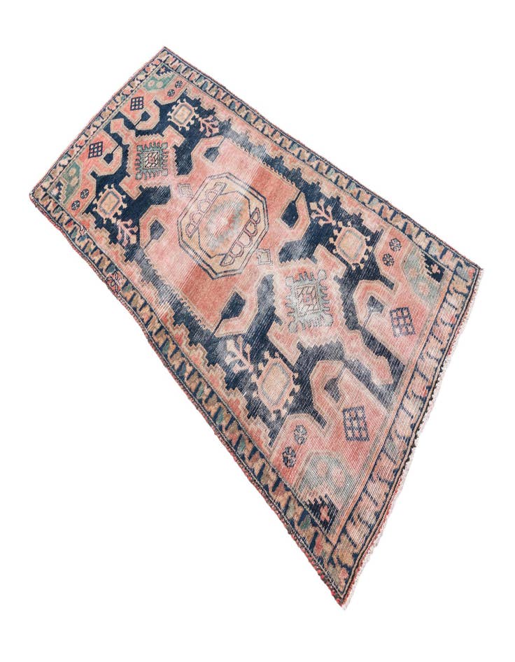 Detail image of 3' 3 x 6' 4  Hand Knotted Ultra Vintage Persian Wool Rug