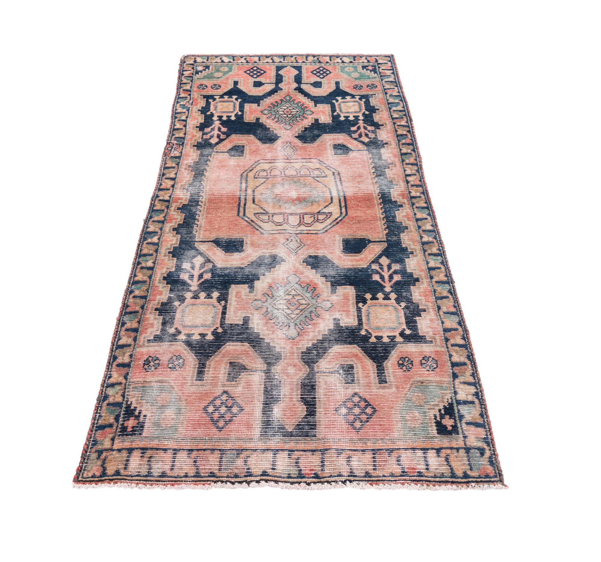 3' 3 x 6' 4 Hand Knotted Ultra Vintage Persian Wool Rug