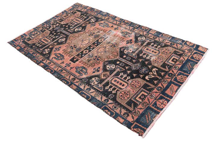 3' 8 x 6' 4 Hand Knotted Ultra Vintage Persian Wool Rug