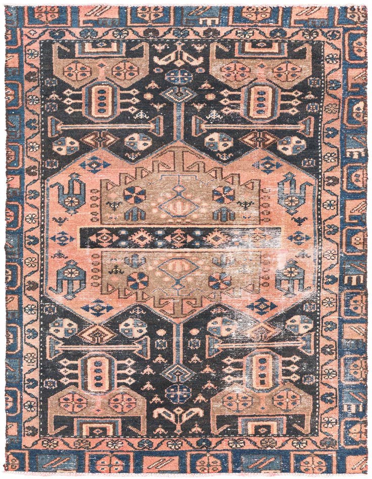 Detail image of 3' 8 x 6' 4 Hand Knotted Ultra Vintage Persian Wool Rug