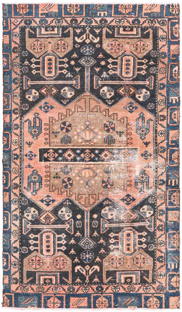 3' 8 x 6' 4 Hand Knotted Ultra Vintage Persian Wool Rug