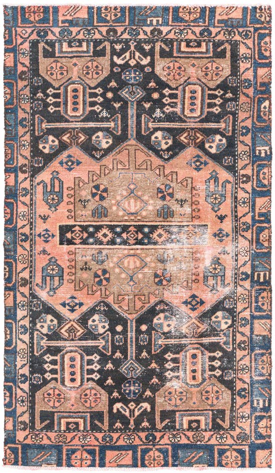 Detail image of 3' 8 x 6' 4 Hand Knotted Ultra Vintage Persian Wool Rug
