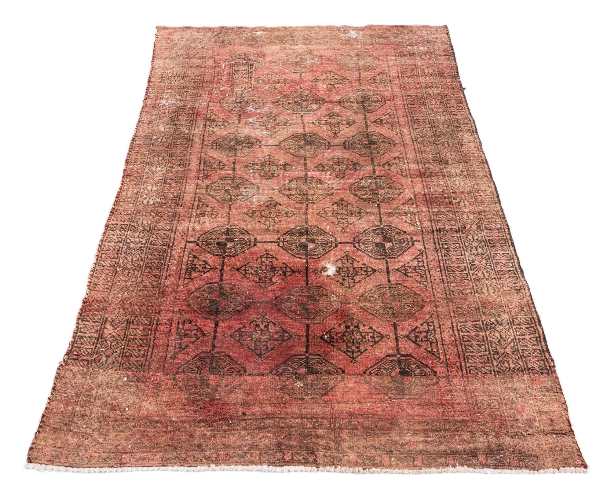3' 7 x 5' 6 Hand Knotted Ultra Vintage Persian Wool Rug