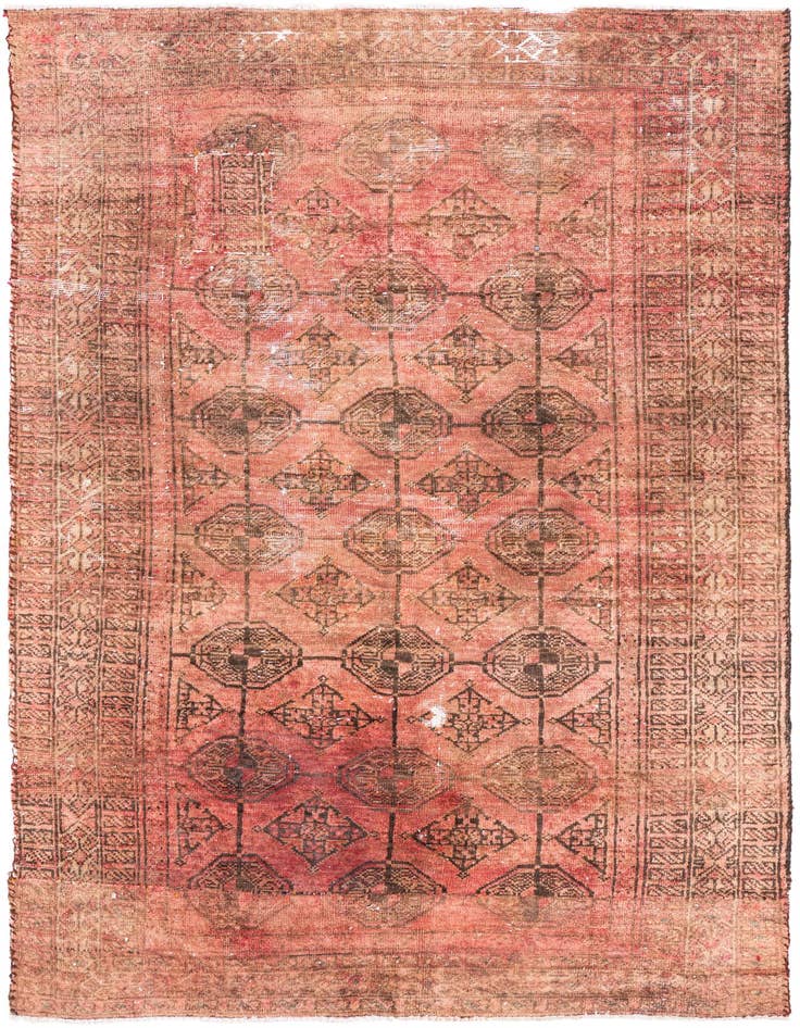 Detail image of 3' 7 x 5' 6 Hand Knotted Ultra Vintage Persian Wool Rug