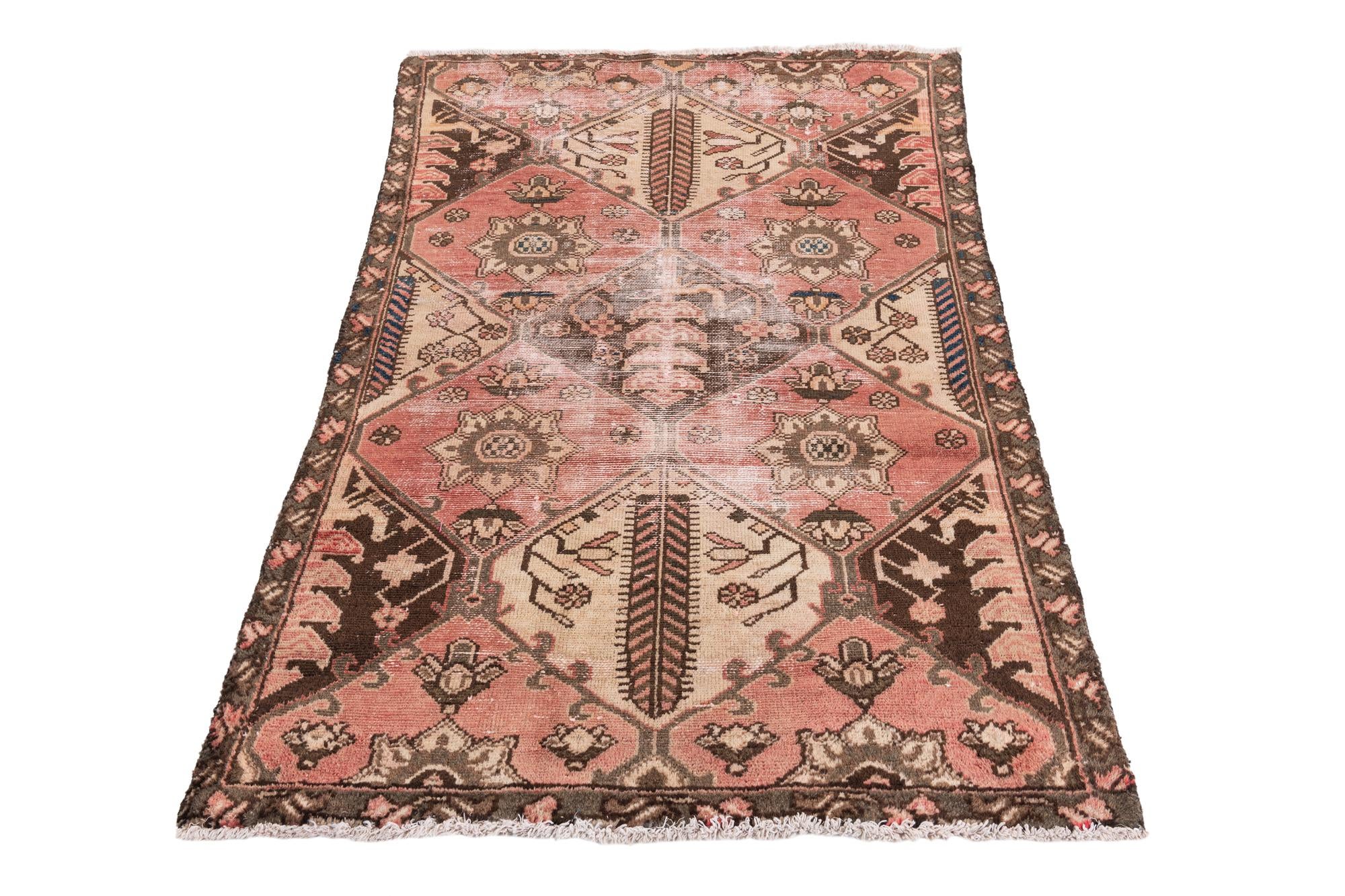 3' 4 x 5' Hand Knotted Ultra Vintage Persian Wool Rug