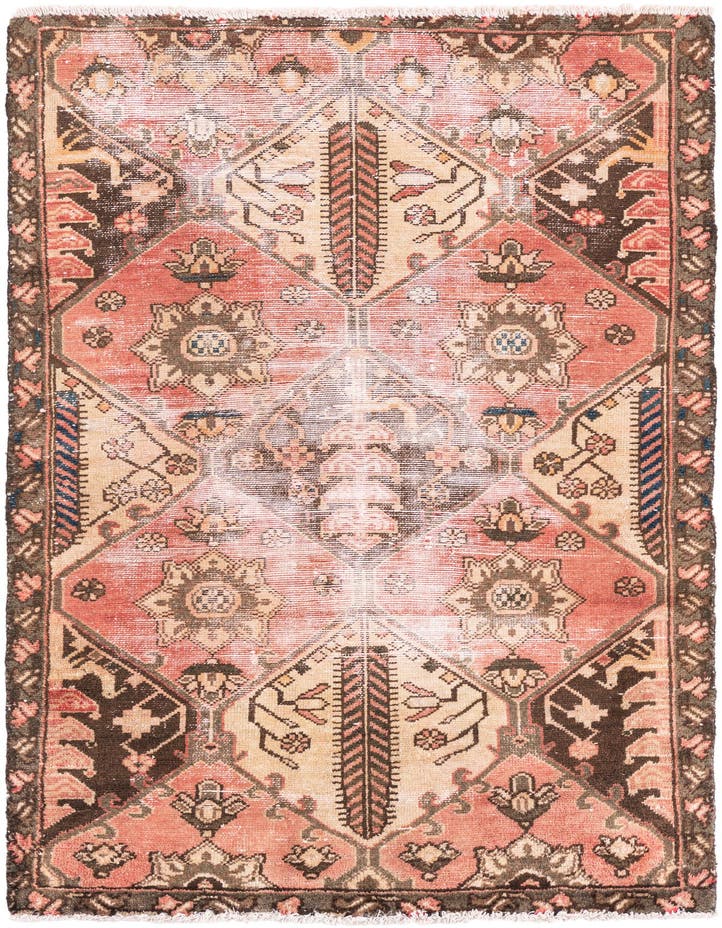  3' 4 x 5'  Hand Knotted Ultra Vintage Persian W...