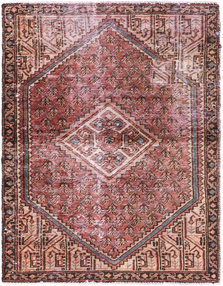 Detail image of 2' 9 x 5' 1 Hand Knotted Ultra Vintage Persian Wool Rug