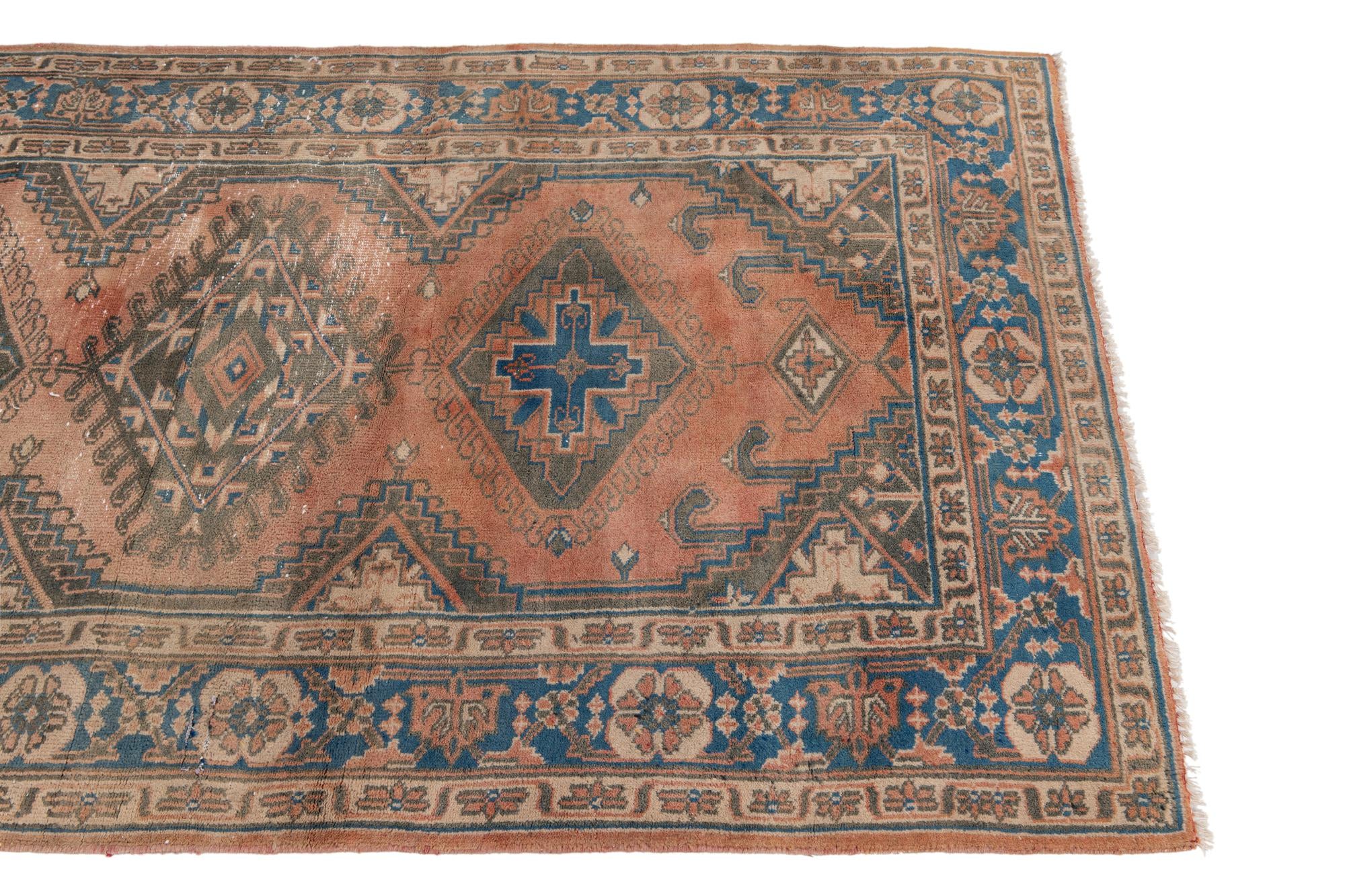 3' 5 x 6' 2 Hand Knotted Ultra Vintage Persian Wool Rug