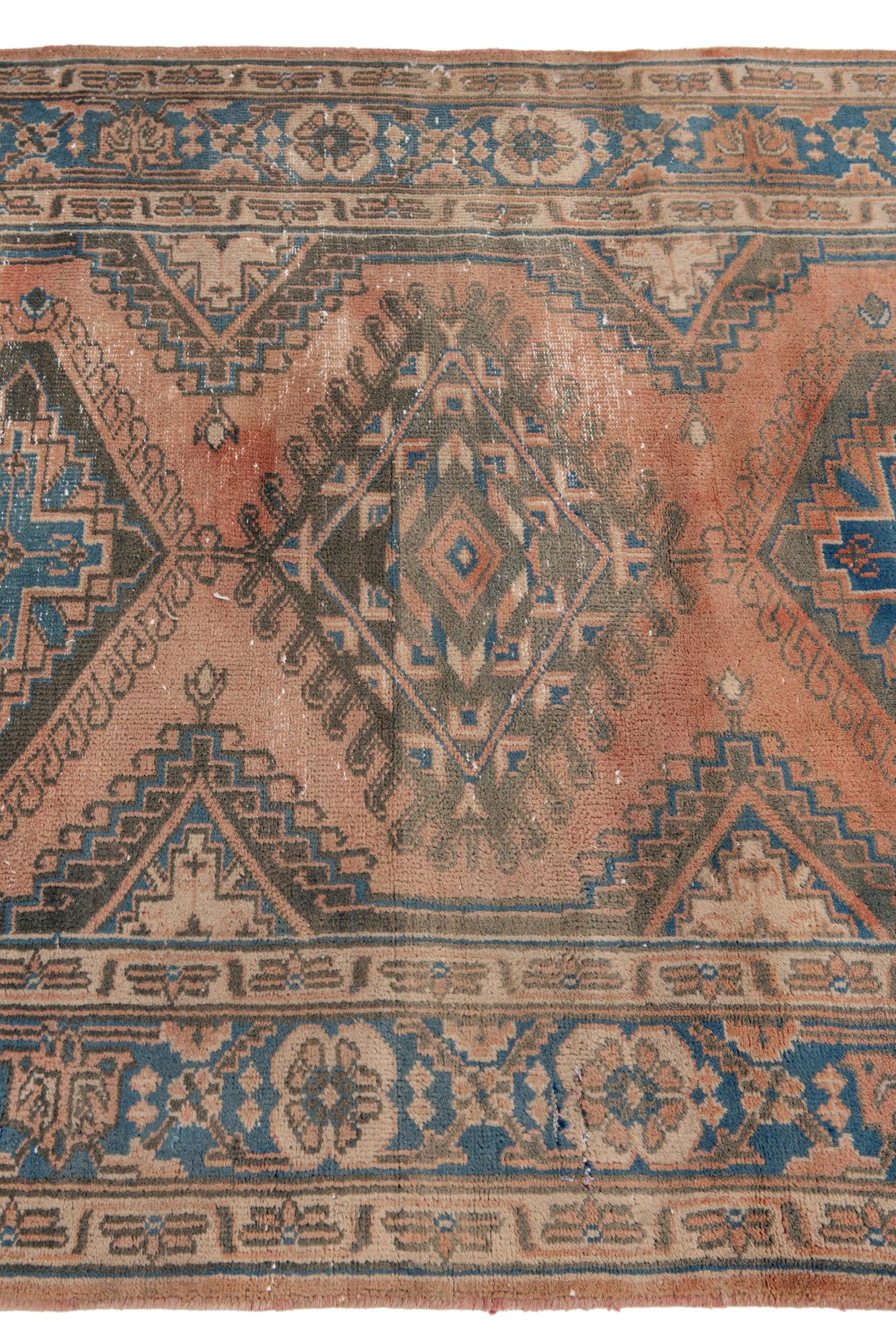 3' 5 x 6' 2 Hand Knotted Ultra Vintage Persian Wool Rug