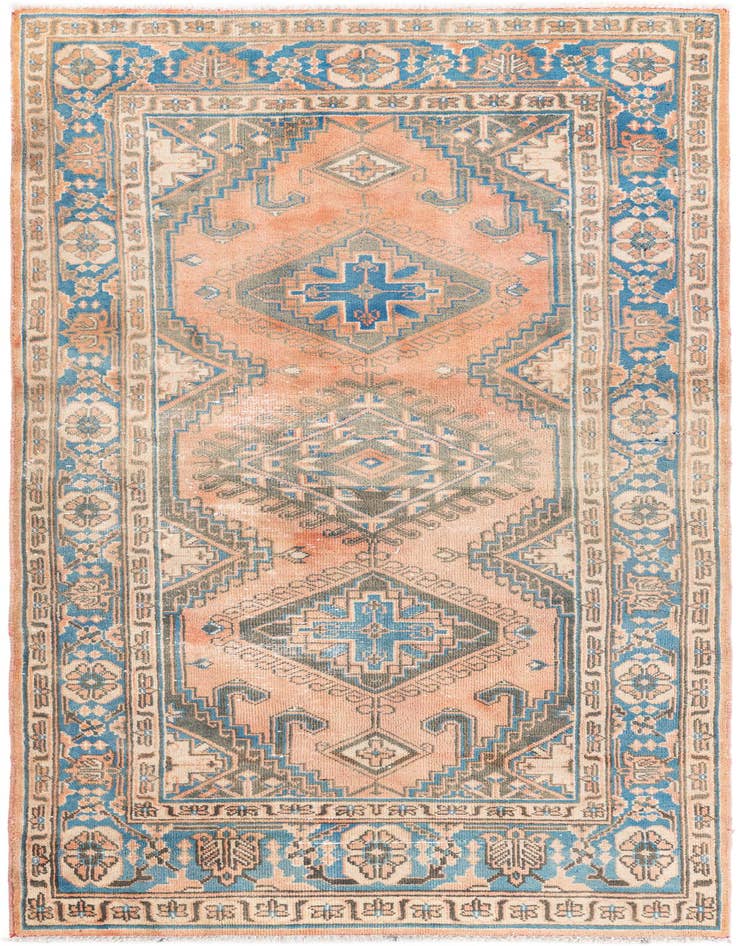 Detail image of 3' 5 x 6' 2 Hand Knotted Ultra Vintage Persian Wool Rug