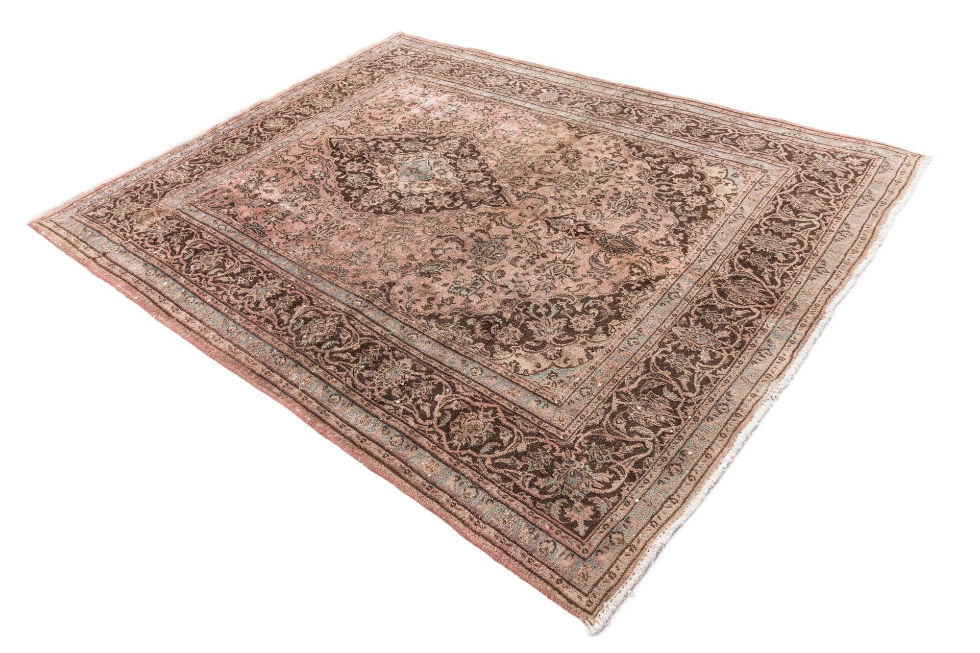 6' 3 x 7' 9 Hand Knotted Ultra Vintage Persian Wool Rug