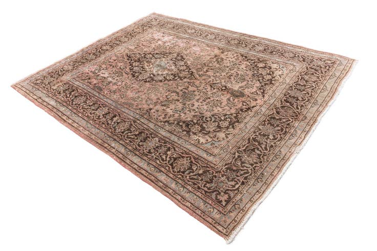 Detail image of 6' 3 x 7' 9 Hand Knotted Ultra Vintage Persian Wool Rug