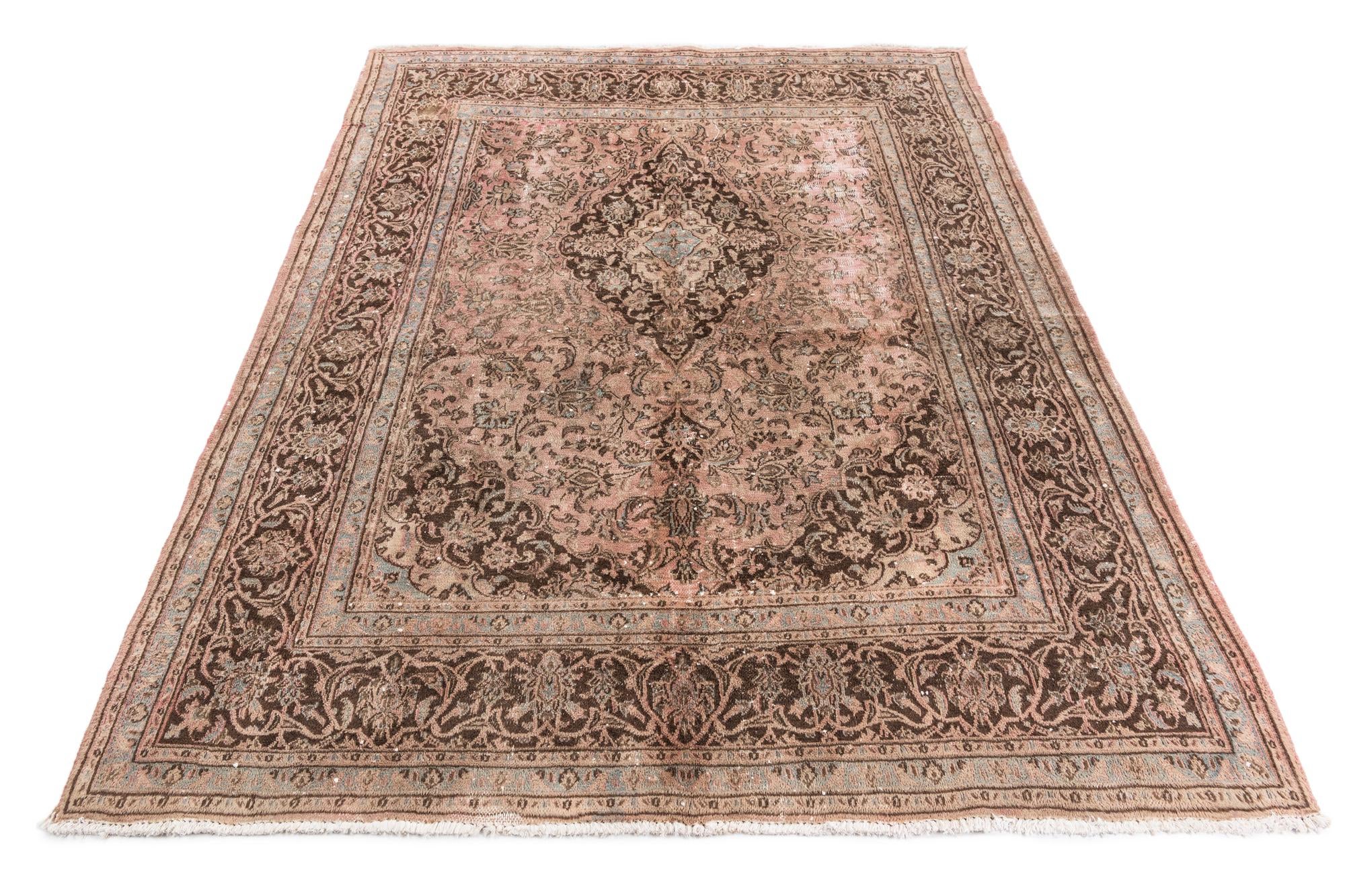 6' 3 x 7' 9 Hand Knotted Ultra Vintage Persian Wool Rug