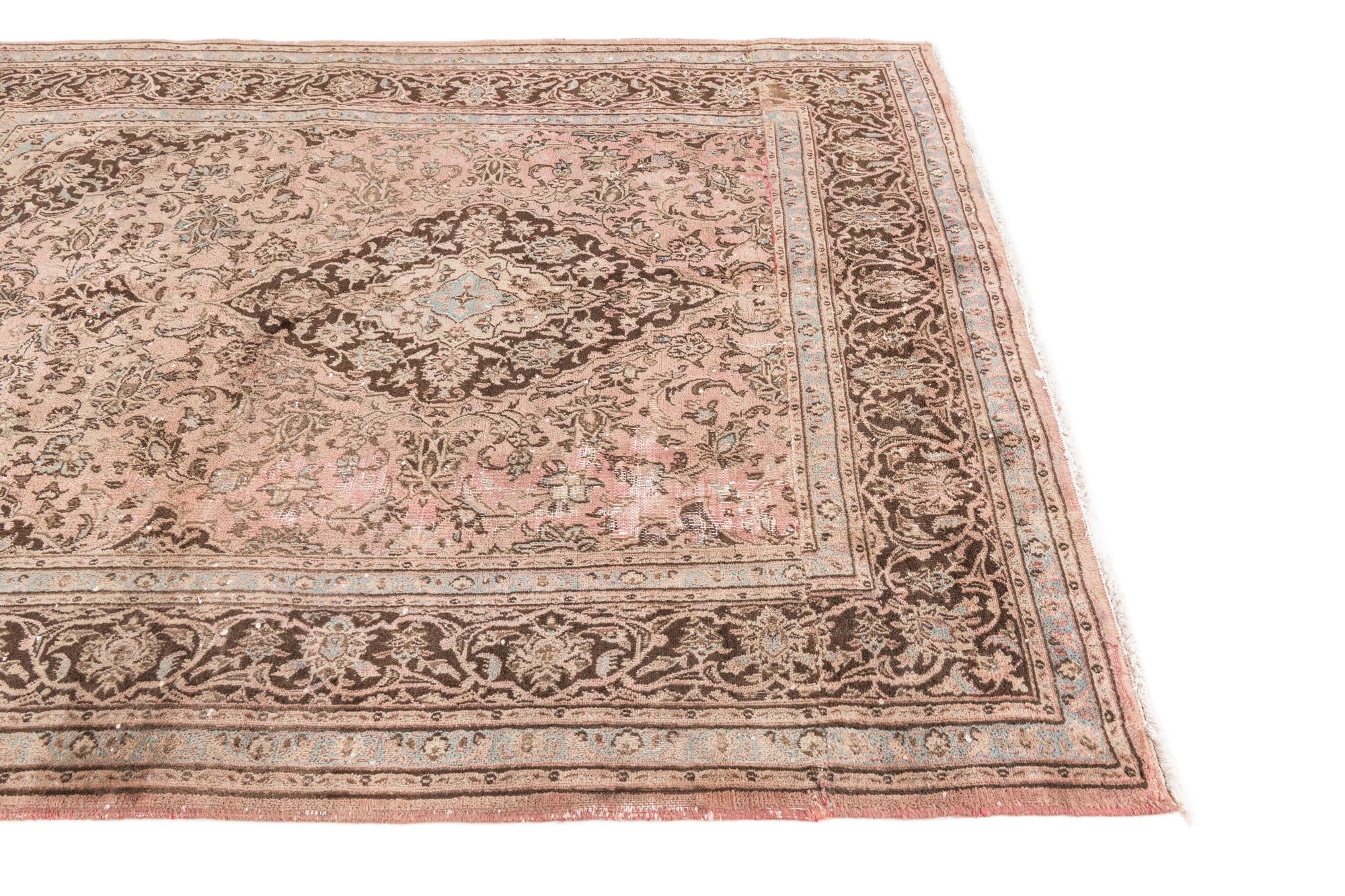 6' 3 x 7' 9 Hand Knotted Ultra Vintage Persian Wool Rug