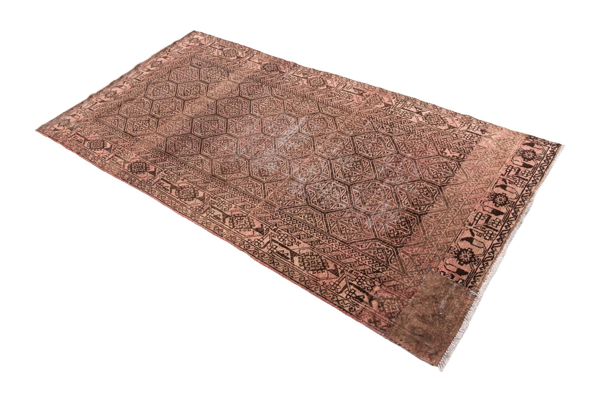 3' 8 x 7' 2 Hand Knotted Ultra Vintage Persian Wool Rug