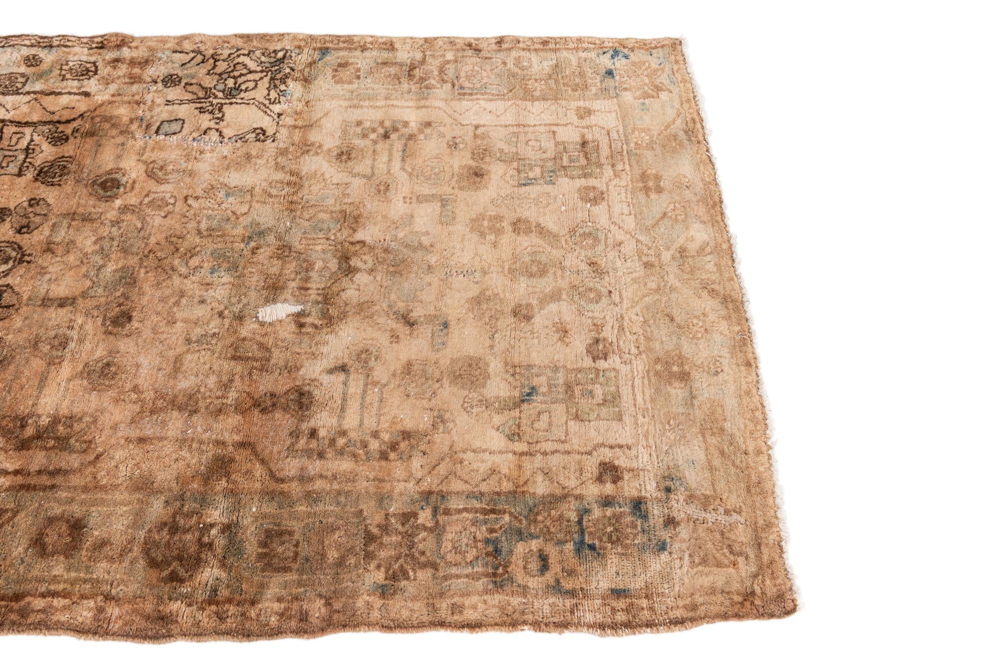 3' 9 x 4' 10 Hand Knotted Ultra Vintage Persian Wool Rug