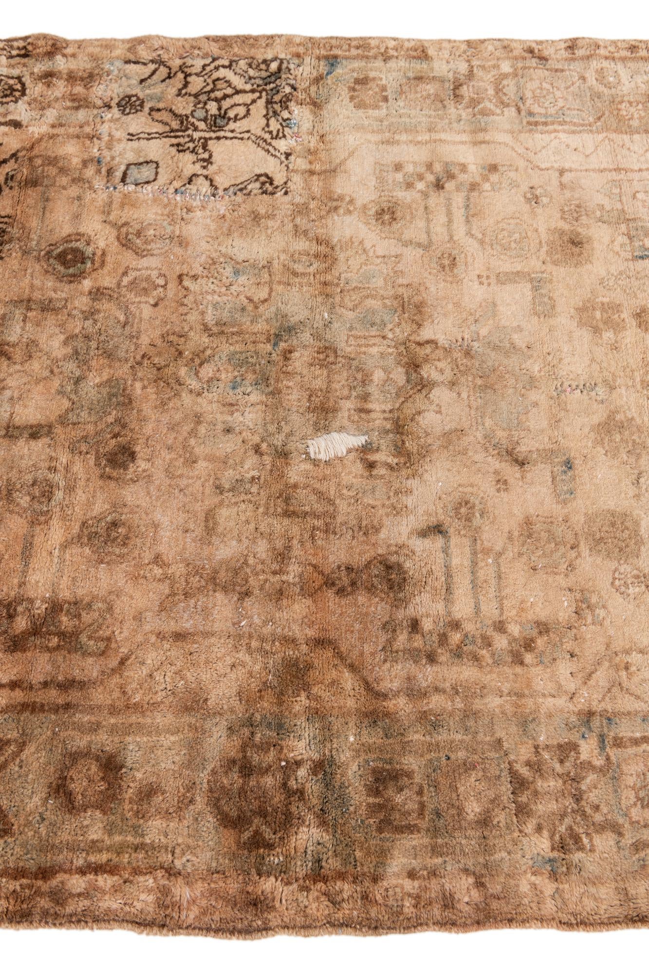 3' 9 x 4' 10 Hand Knotted Ultra Vintage Persian Wool Rug