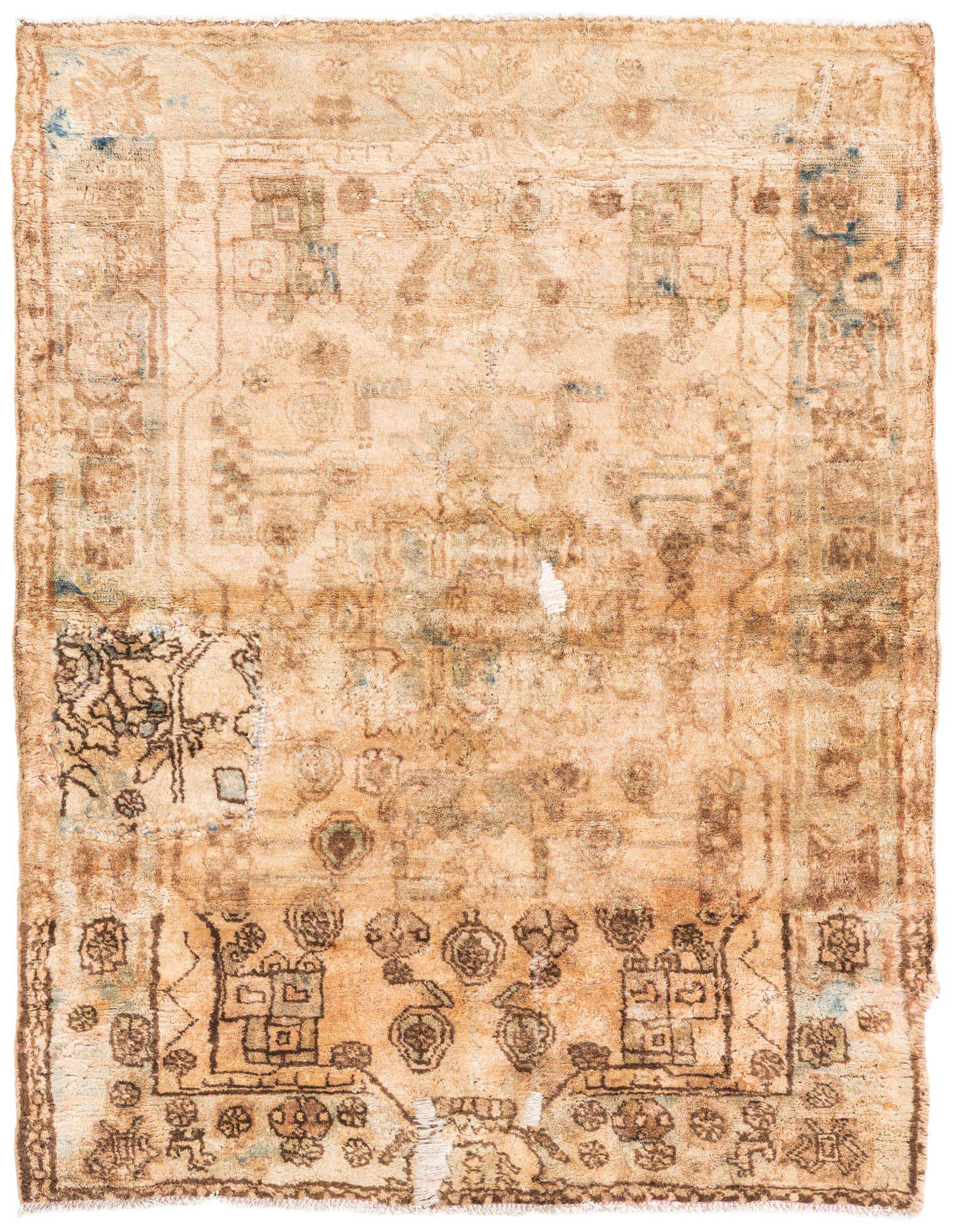 3' 9 x 4' 10 Hand Knotted Ultra Vintage Persian Wool Rug