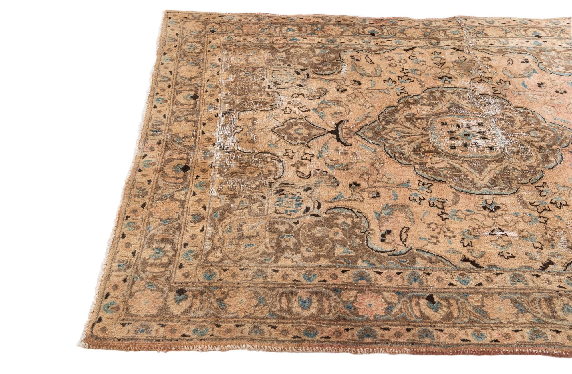4' 7 x 6' 7 Hand Knotted Ultra Vintage Persian Wool Rug