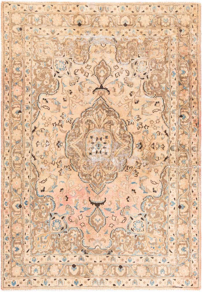 4' 7 x 6' 7 Hand Knotted Ultra Vintage Persian Wool Rug