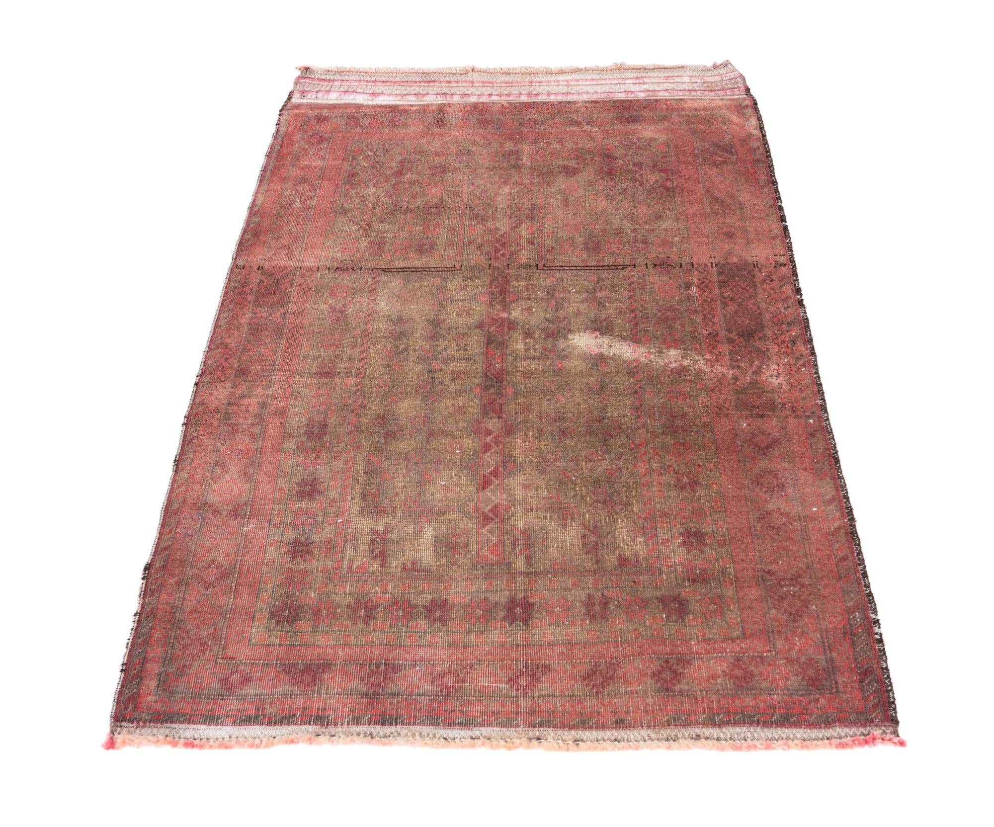 3' x 4' 5 Hand Knotted Ultra Vintage Persian Wool Rug