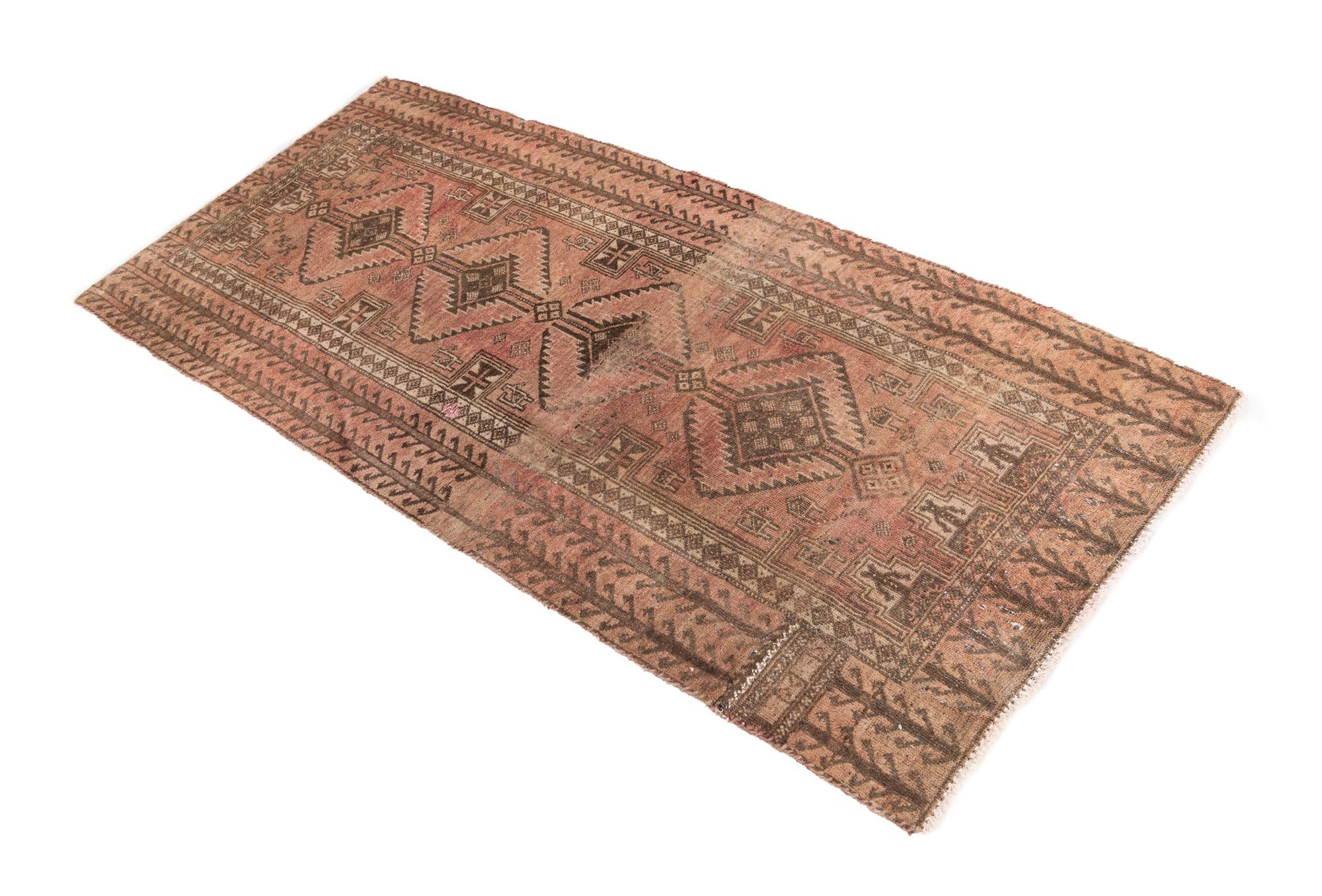 80cm x 160cm anudado a mano Ultra Vintage Alfombra Persa Lana