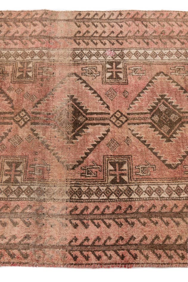 Detail image of 80cm x 160cm anudado a mano Ultra Vintage Alfombra Persa Lana