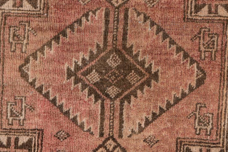 Detail image of 80cm x 160cm anudado a mano Ultra Vintage Alfombra Persa Lana