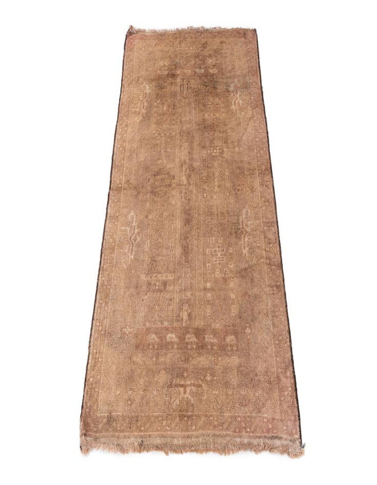 Detail image of 2' 10 x 4' 10  Hand Knotted Ultra Vintage Persian Wool Rug