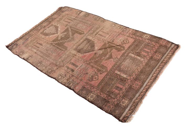 Detail image of 2' 10 x 4' 9 Hand Knotted Ultra Vintage Persian Wool Rug