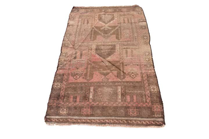 2' 10 x 4' 9 Hand Knotted Ultra Vintage Persian Wool Rug