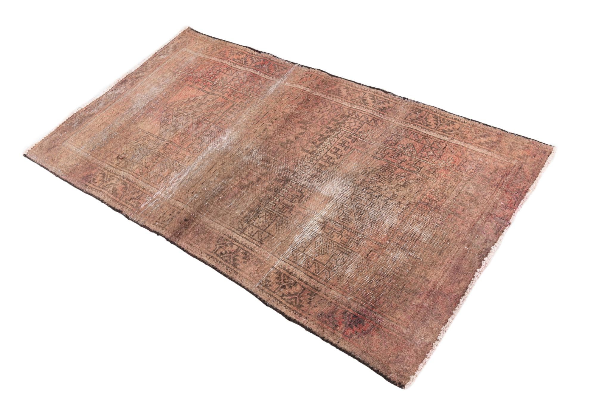 2' 9 x 5' Hand Knotted Ultra Vintage Persian Wool Rug