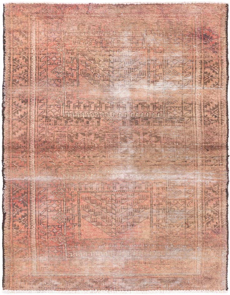 Detail image of 2' 9 x 5' Hand Knotted Ultra Vintage Persian Wool Rug