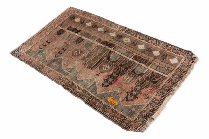 2' 9 x 4' 5 Hand Knotted Ultra Vintage Persian Wool Rug