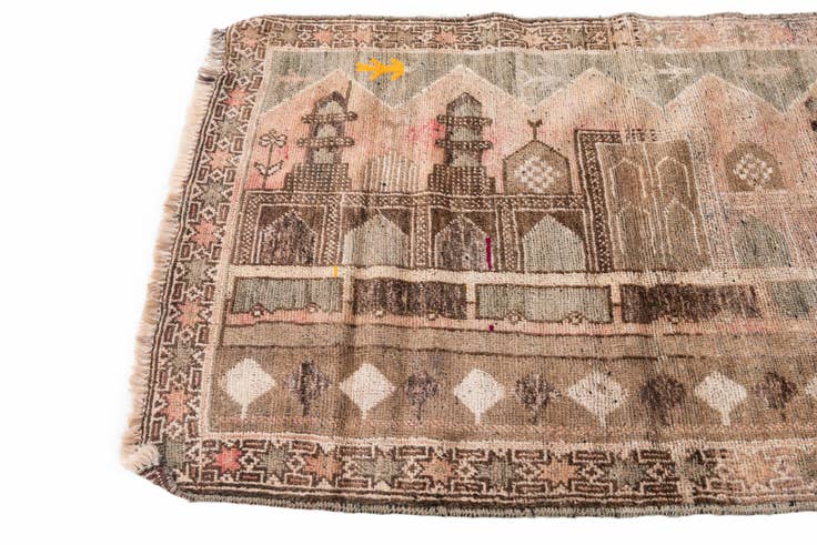 Detail image of 2' 9 x 4' 5 Hand Knotted Ultra Vintage Persian Wool Rug