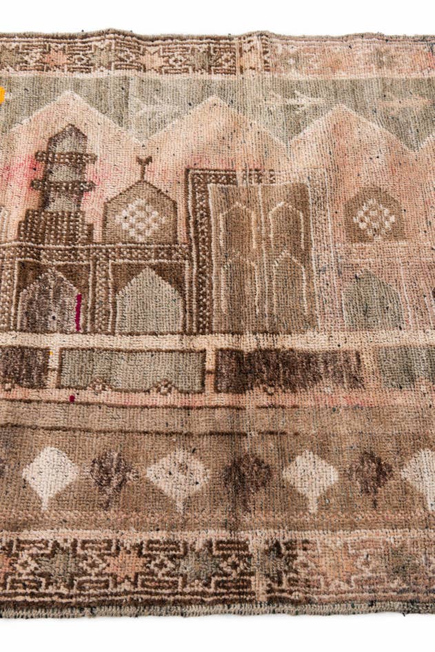 Detail image of 2' 9 x 4' 5 Hand Knotted Ultra Vintage Persian Wool Rug
