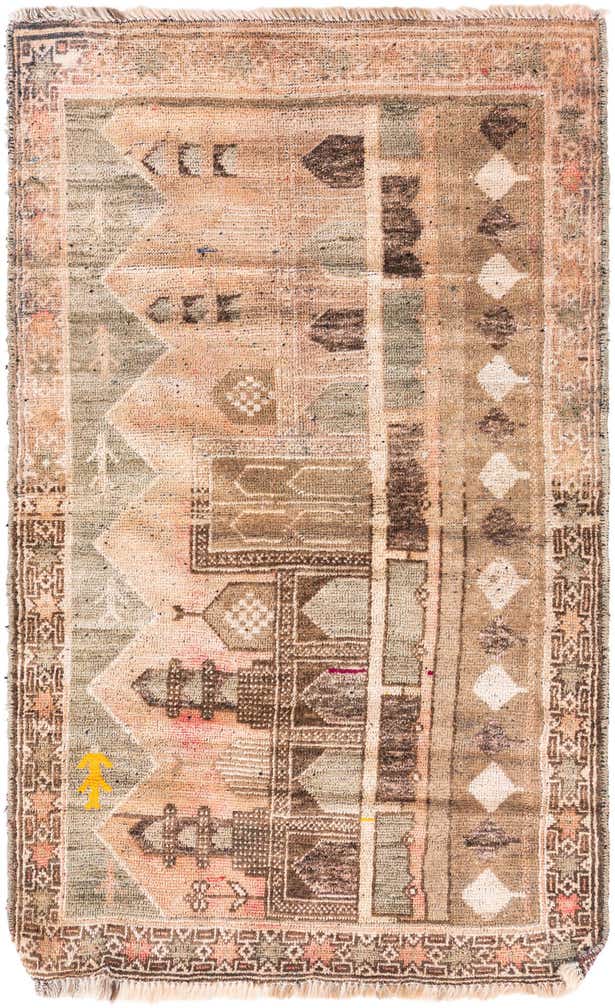 2' 9 x 4' 5 Hand Knotted Ultra Vintage Persian Wool Rug