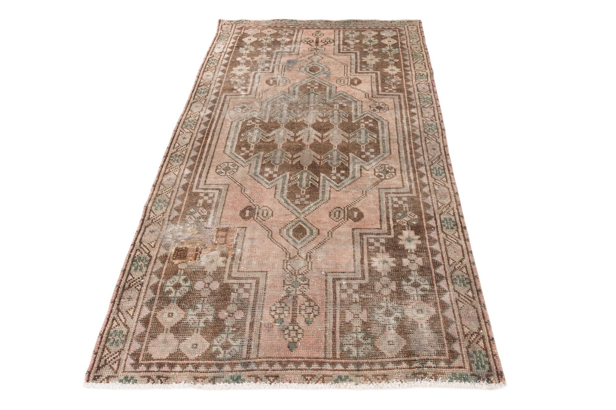 3' 10 x 6' 7 Hand Knotted Ultra Vintage Persian Wool Rug