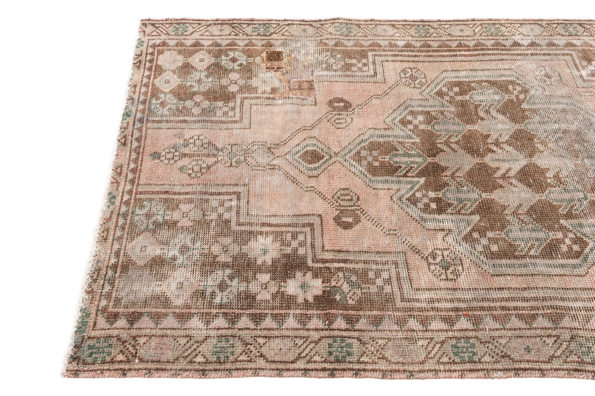 3' 10 x 6' 7 Hand Knotted Ultra Vintage Persian Wool Rug