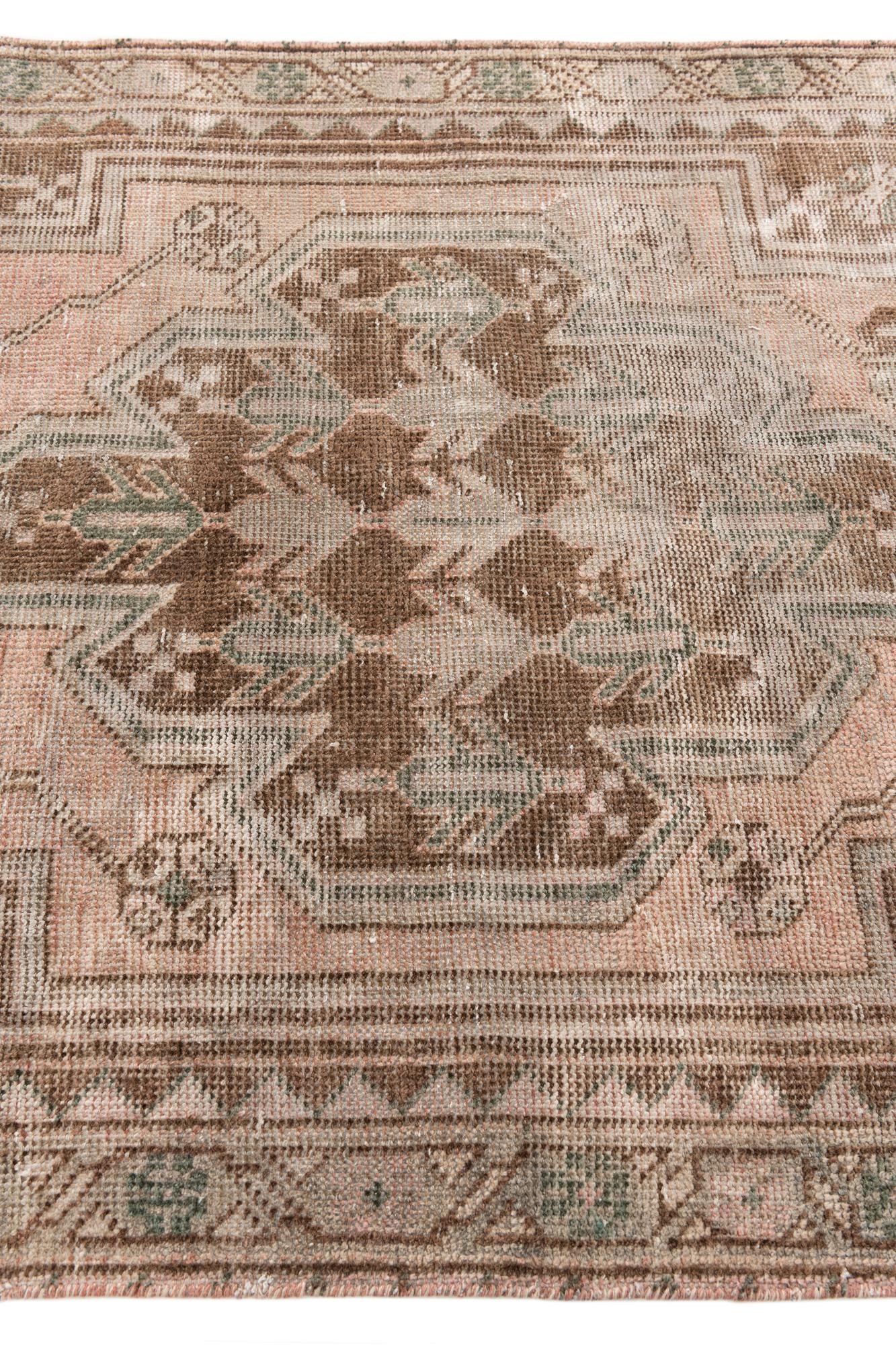 3' 10 x 6' 7 Hand Knotted Ultra Vintage Persian Wool Rug
