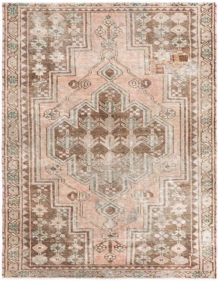 Detail image of 3' 10 x 6' 7 Hand Knotted Ultra Vintage Persian Wool Rug
