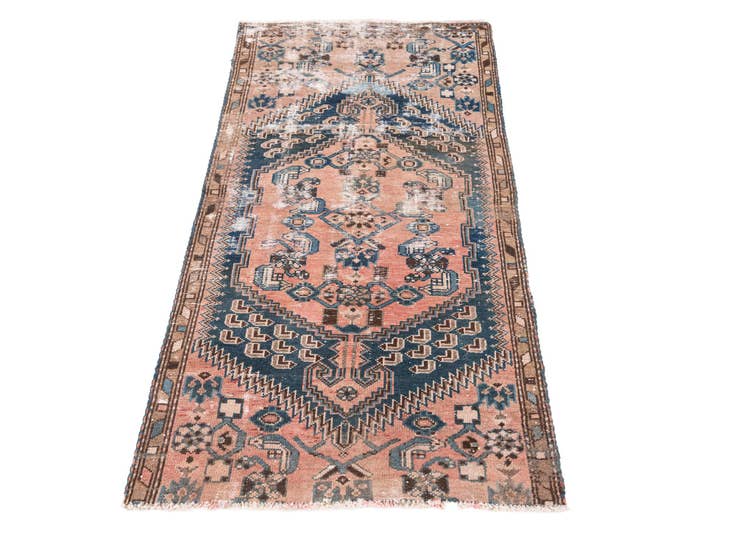 Detail image of 2' 9 x 5' 5 Hand Knotted Ultra Vintage Persian Wool Rug