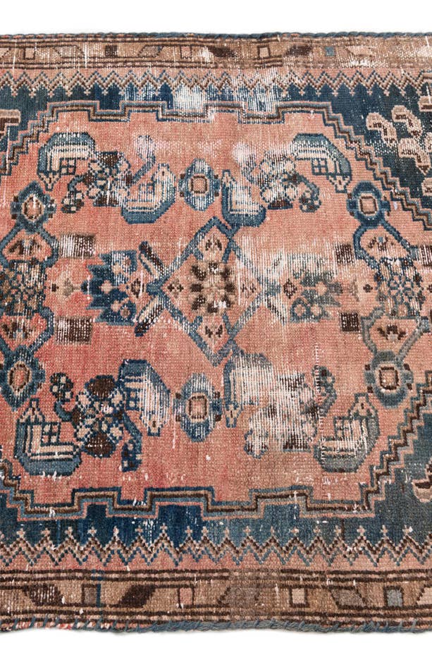 Detail image of 2' 9 x 5' 5 Hand Knotted Ultra Vintage Persian Wool Rug