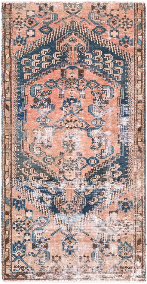Detail image of 2' 9 x 5' 5 Hand Knotted Ultra Vintage Persian Wool Rug