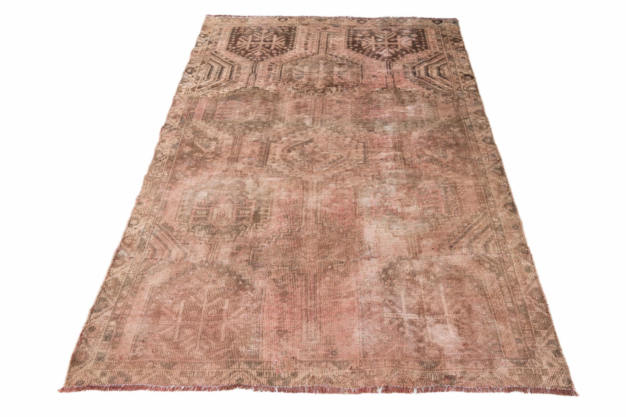 4' 7 x 6' 5 Hand Knotted Ultra Vintage Persian Wool Rug